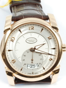 W1476
PARMIGIANI 帕瑪強尼 KALPA GRANDE/KALPA XL  KALPA R39 PF012500-01 
18K玫瑰金 自動上鍊機芯 男用手錶 全部原裝 原廠鱷魚皮錶帶 原裝帶扣原廠保單及盒子
錶頭直徑 39mm長 44mm厚 9mm 手錶連皮帶總長22公分 
於2008.02.01 購買於台北市的永欣鐘錶 
此原廠皮帶是向HERMES訂購的鱷魚皮錶帶 大格紋
